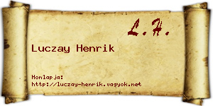 Luczay Henrik névjegykártya